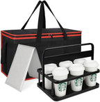 Cooler Insulated Food Delivery Bag & Drink Carrier with Hard Bottom, XXX-Large Pizza Bags for Doordash/Uber Eats, Grocery Catering Travel Thermal Frozen Carrier, Cold Warmer Accessories for Door Dash