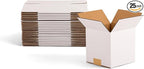 6x6x6 inch Small Shipping Boxes, White Corrugated Cardboard Boxes for E-Commerce, Mailing, Storage, Gifts Wrapping, 25 Pack