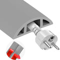 MYFAMIREA 5FT Floor Cord Cover for Wire Self Adhesive Cable Cavity Management PVC Extension Cord Hider Power Floor Wire Protector Cover Prevent Cable Trip for Office Home Outdoor (Gray, 1.97'')
