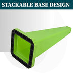 BESEA 6 Pack 28" Bright Green Traffic Safety Cones with Weighted Base, High-Visibility Parking Cones for Driveways, Business Parking Lots, Garages, Indoor/Outdoor Use