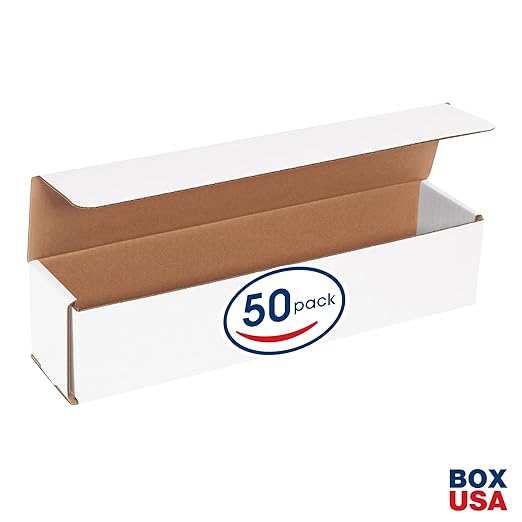 Box USA BM1433 14"L x 3"W x 3"H, White (Pack of 50)