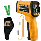 Infrared Thermometer Temperature Gun -58°F to 1796°F, 50:1 Dual-Mode Temp Guns with K-Type Thermocouple for Internal Readings, HVAC Contactless Lazer IR Thermometers for Home & Industry