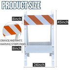 BESEA Folding Traffic Barricade, 45" A-Frame Safety Barrier with 8"x24" Top Panel and 8"x24" Bottom Panel, Heavy-Duty Plastic Construction for Road Work, Parking Lots, Events, and Crowd Control