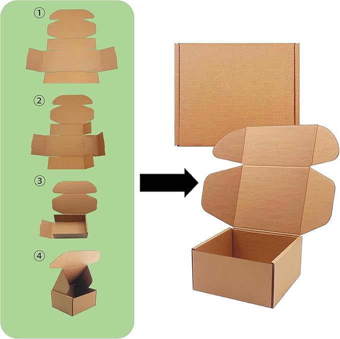 8x8x2 inch Shipping Boxes，Bulk 28 Pack，Brown Corrugated Mailers Cardboard Literature Mailer Box for Packaging Business, Mailing,Moving and Storage，Small Gift Boxes for Wrapping Mailing Present