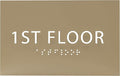 6" X4" 1st Floor Sign - ADA Compliant Tactile Graphics Grade 2 Braille Text Wall Sign| Directional Assistance, Floor Number Sign for Office, Schools, Hospitals, Apartments