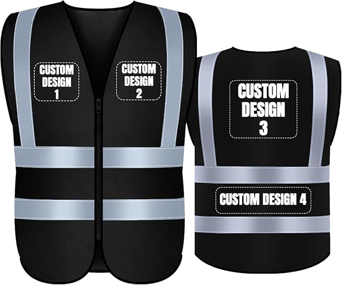 BeautyWill Custom Safety Vest Customized Logo Class 2 High Visibility Reflective Vest with Pockets Construction workwear