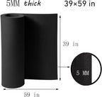 AMZQNART EVA Foam, Cosplay Foam Roll, Size 5mm Thick 39 x 59in (16sqft) Suitable for Large Foam Cosplay Modeling, DIY Projects, Crafts, Ultra High Density 90 kg/m3. Black