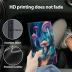 Car Registration and Insurance Holder, Leather Car Glove Box Organizer, Cool Car Accessories for ID, Driver's License Cards & Essential Document,business cards,Men&Women,Glitter Mushroom