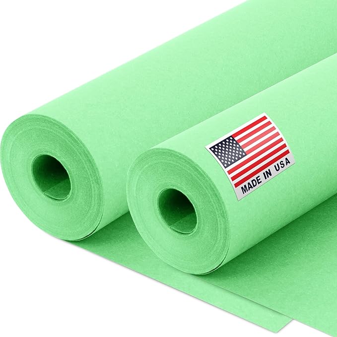 12" x 1200" (100 ft) Light Green Kraft Paper Roll (Value Pack of 2), 45 lbs Thickness, Made in USA Colored Kraft Paper for School, Bulletin Board - Odorless, Non-Toxic, Safe for Kids