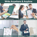 Small Clipboard with Storage, A5 Clipboards with Pen Holder, Half Letter Clip Boards 6x9 Mini Plastic Clipboard with Low Profile Clip for Classroom, School, Office Supplies (Emerald)