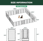 FXW Rollick Unleashed Dog Playpen for Indoor, Yard, RV Camping, 45 inch 32 Panels for Large Dogs, Black│Patented