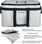 Food Delivery Insulated Bag, Insulated Cold Meal Bag, Built-in Base Plate, For Hot and Cold Food Takeout, Commercial Catering Transportation - 23 * 14 * 15 inches (NO Partitioned, Grey)