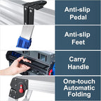 Foldable Aluminum Work Platform, 12.7 lb, Easy-Installation, Capacity of 500 lbs, Non-Slip, Step Stool for Adults with Adjustable Height, Heavy Duty & Portable Step Ladder