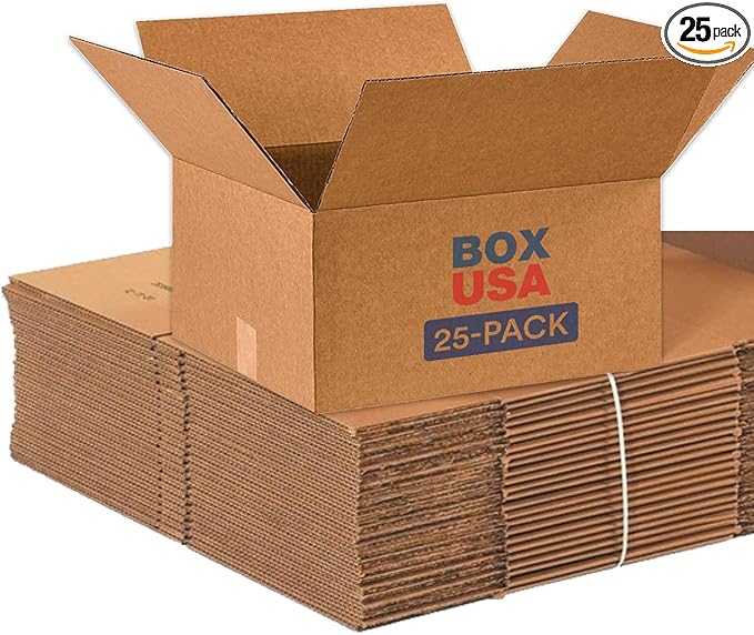BOX USA Shipping Boxes 16"L x 14"W x 8"H, 25-Pack Medium Corrugated Cardboard Boxes for Shipping, Mailing, Packing, Packaging and Storage