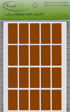 Royal Green Brown Index tabs Color Labels 1.57inch x 0.75 inch - Rectangular Colored File Stickers (40mm x 19) - 100 Pack