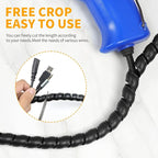 Spiral Wire Wrap, 9.84ft, 16.4ft, 33ft Spiral Cable Wrap Sleeve Hose for Computer, Power, Audio & Video Cords Stop Cord Tangle and Detangler (Black, 20mm (25/32")-9.84ft)