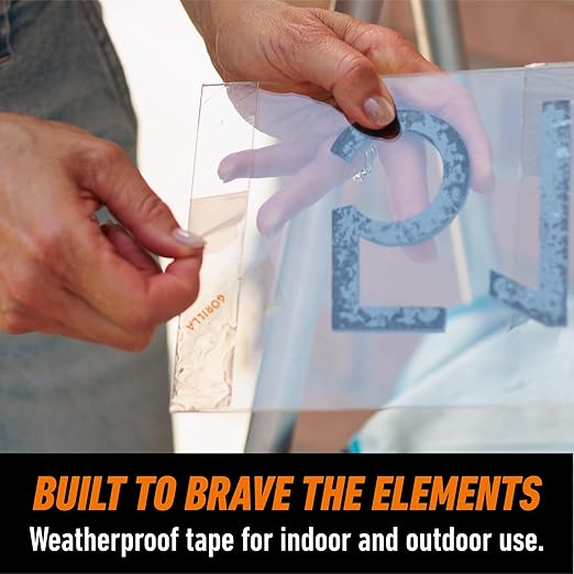 Gorilla Tough & Clear Double Sided Mounting Tape, Clear Tape, 1" x 150" (Pack of 2) - Weatherproof for Indoor or Outdoor