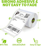 ADHES 4x6 Thermal Shipping Labels 4 Pack – 220 Labels Per Roll, 880 Total, Top-Coated Strong Adhesive Thermal Label Printer Paper, BPA/BPS free 4x6 Shipping Labels for Mailing and Packaging