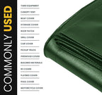 PROTARP Extra Heavy Duty 16 Mil Tarp Cover, Waterproof, UV Resistant, Rip and Tear Proof, Poly Tarpaulin with Reinforced Edges for Roof, Camping, Patio, Pool, Boat. (Green/Black 12′ X 12′)