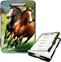 Clipboard with Storage High Capacity Plastic Nursing Clipboards with Pen Holder File Folder Storage Box Clipboard with Heavy Duty Clips for Teacher,Doctor,Offices-Running Horse