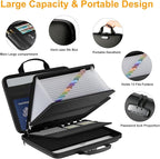 Fireproof Document Box with Lock, Portable Hard-Shell Case Fireproof File Box for Documents, Waterproof Document Box File Organizer for Important Documents/Certificates/Laptop/for Home or Travel