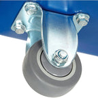 Global Industrial 6 Bushel Plastic Bulk Box Truck, Direct Mount Base, 500 lbs. Capacity, 3" Non-Maring Rubber Casters, Blue, 33-2/5"L x 23" W x 24-1/2"H