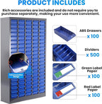 100 Drawers Bolt and Nut Tool Storage Cabinet with Shelves & Labels - Part Cabinet Bolt Bin Cabinets, Alloy Steel Tool Hardware Storage for Hardware Organization Small Items and Parts (100 Drawers)