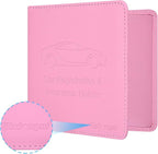 Wisdompro Small Car Registration and Insurance Documents Holder - Premium PU Leather Vehicle Glove Box Paperwork Wallet Case Organizer for ID, Driver's License, Key Contact Information Cards