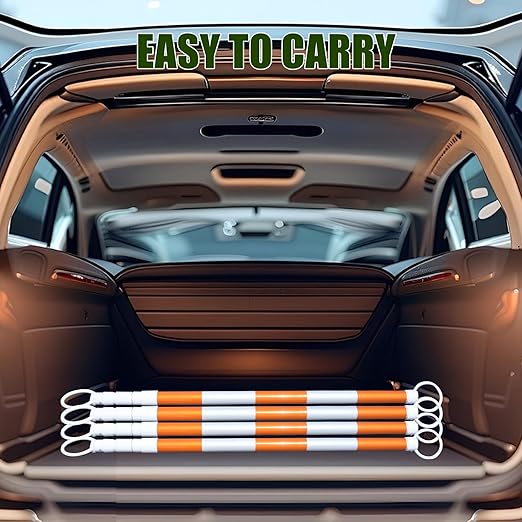 BESEA 8pack Traffic Cone Bar 4 to 9FT Retractable Bars Perfect for Driveway Parking Lot Control Site and Other Public Places
