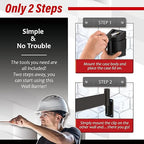 DuraSteel Wall Mount Crowd Control Retractable Belt Barrier - 9.2 Ft Black Retractables Barrier Belt w/ABS Casing Do Not Enter Crowd Control Barriers Line Divider NOT Stanchions with Retractable Belts