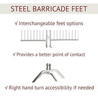 Crowd Control Warehouse Angry Bull Barricades Heavy Duty Crowd Control Metal Interlocking Barricade with Flat No-Trip Feet - 8.5 Ft. (Black) (10 Pack)