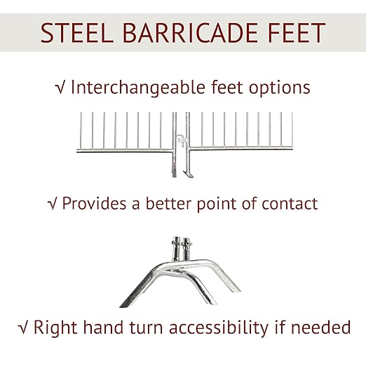 Crowd Control Warehouse Angry Bull Barricades Heavy Duty Crowd Control Metal Interlocking Barricade with Flat No-Trip Feet - 8.5 Ft. (Black) (10 Pack)