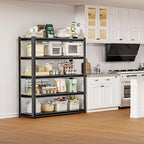 72" H Garage Shelving Units 5-Tier Adjustable Storage Shelves 2500LBS Heavy Duty Metal Shelves Utility Industrial Shelving Rack for Garage Warehouse Pantry Basement,Black (23.6" D×47.2" W×72" H)