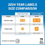 2024 MINI Year Stickers, Orange, Compatible with Smead ETS Series, Doctor Stuff 2024 Chart Stickers, USA Made Year Labels for End Tab File Folders, 250/Pack, 1 Package, 1/2" x 1" - Small Labels