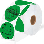 4 Inch Large Green Circle Thermal Labels, Self-Adhesive Round Inventory Stickers, Multi-Purpose Round Roll Thermal Printing Stickers for Business and Domestic Use-300 Labels/Roll