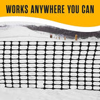 Houseables Fencing, Temporary Fence, Snow Fence, 4x100' Feet, 10.55 lb/roll, Black Plastic Fencing, Deer Netting, Plastic Mesh Roll, Safety Netting, Construction, Yard, Garden, Chicken, Dogs, Backyard