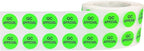 Quality Control Approval Stickers, QC Tester Labels on Fluorescent Green Paper, Suitable for Warehouse and Manufacturing, 1/2 Inch Round, 1000 Labels Per Roll