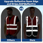 BeautyWill 10/20 Pack Custom Logo Safety Vest,Bulk High Visibility Class 2 Reflective Work Vests
