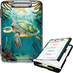 Clipboard with Storage High Capacity Plastic Nursing Clipboards with Pen Holder File Folder Storage Box Clipboard with Heavy Duty Clips for Teacher,Doctor,Offices-Turtle