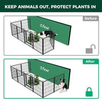 FXW Garden Fence Outdoor for The Yard – 32in(H) x 18.2ft(L) Heavy Duty Metal Animal Barrier for Dog and Rabbit, Decorative Dog Fence with Fence-to-Wall Anchor (Pack of 4), 8 Panels, Black