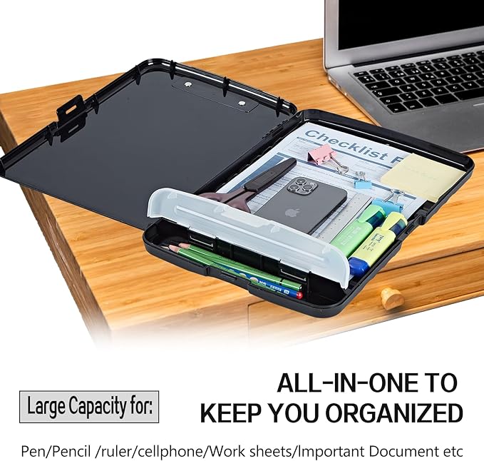 Clipboard with Storage High Capacity Plastic Nursing Clipboards with Pen Holder File Folder Storage Box Clipboard with Heavy Duty Clips for Teacher,Doctor,Offices-Moon Flowers