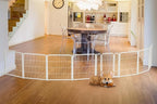 FXW Dog Gate Extra Wide Designed for Indoor Use, Adjustable Width Up to 183-inch Wide (24" H 8 Wire Panels for Puppies and Small Dogs), White