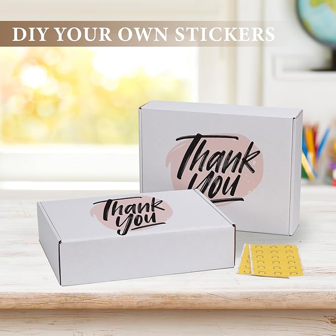 RLAVBL 12x9x3 Inches Shipping Boxes Set of 50, White Small Corrugated Cardboard Box, Mailer Boxes for Packing Small Business