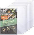 Henoyso 75 Pcs 11" x 17" Rigid Print Protectors, Heavy Duty Hard Plastic Sheet Page Protectors Crystal Menu Holder Clear Poster Sleeve Top Loading Frame for Magazine Photo Paper Poster Prints