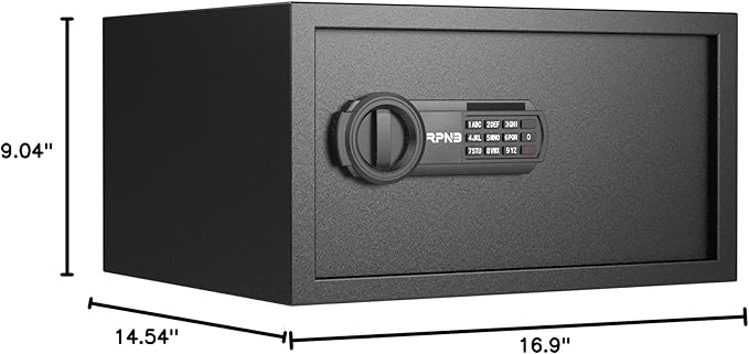 RPNB Deluxe Safe and Lock Box,Digital Keypad Safe Box,Steel Alloy Small Safes, Keypad Lock,Perfect for Home Office Hotel Business Jewelry Cash Use Storage,1.0 Cubic Feet