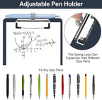 Small Clipboard with Storage, A5 Clipboards with Pen Holder, Half Letter Clip Boards 6x9 Mini Plastic Clipboard with Low Profile Clip for Classroom, School, Office Supplies (Navy)