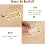 PATIKIL 83x32.5mm Metal Label Holders, 30 PCS Label Name Card Tag Frames with Screws for Office Library File Cabinets Shelves Wood Drawers Fabric Bins, Yellow