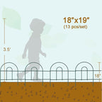 Decorative Garden Folding Border Fence, Metal Wire Edging Flower Fence Panel 18in X20ft Outdoor Patio Landscape