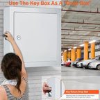 100 Keys White Key Cabinet, Anti-Theft Key Lock Box with Key Tags, Adjustable Key Organizer Wall Safe for Car Office House Garage Rental Business