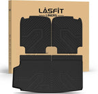 LASFIT Trunk Mat & Backrest Mat for Volvo XC90 2026-2016, All Weather TPE Custom Fit Cargo Liner for Volvo XC90 Cargo Mat, Black, Easy to Clean